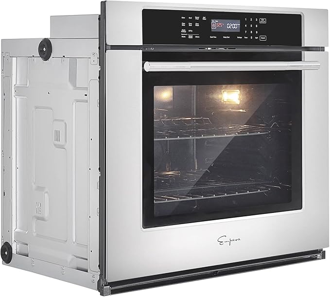 Empava 30" Electric Single Wall Built Oven 10 Cooking Functions with LED Digital Display Convection Fan Touch Control in Stainless Steel EMPV-30WO04, 30IN, Grey