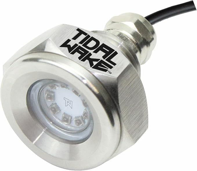 Tidal Wake IP68 Underwater 1/2in Standard Boat Drain Plug LED Light, Brilliant Underwater Lighting in Minutes! No Holes to Drill!