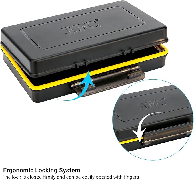 JJC 16 Slots AAA Battery Case, Shockproof & Water-Resistant Battery Storage Box Holder Organizer for 16 x AAA Battery, PC Shell Easy to Carry