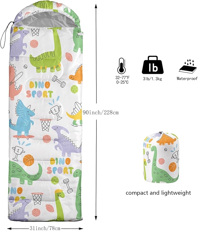 QOOMO Camping Sleeping Bags,3 Season Warm & Cool Weather,Lightweight,Waterproof Sleeping Bags for Adults & Kids,Traveling,and Outdoors,Camping Gear Equipment