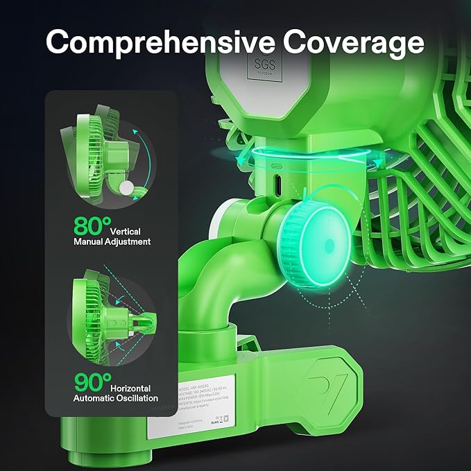 VIVOSUN AeroWave E6 Grow Tent Fan 6”, EC Motor, Smart Wifi Control, US Patented Auto Oscillating Clip fan, Weatherproof IP-54, Strong Airflow but Quiet for Hydroponic Ventilation Circulation, 1-Pack