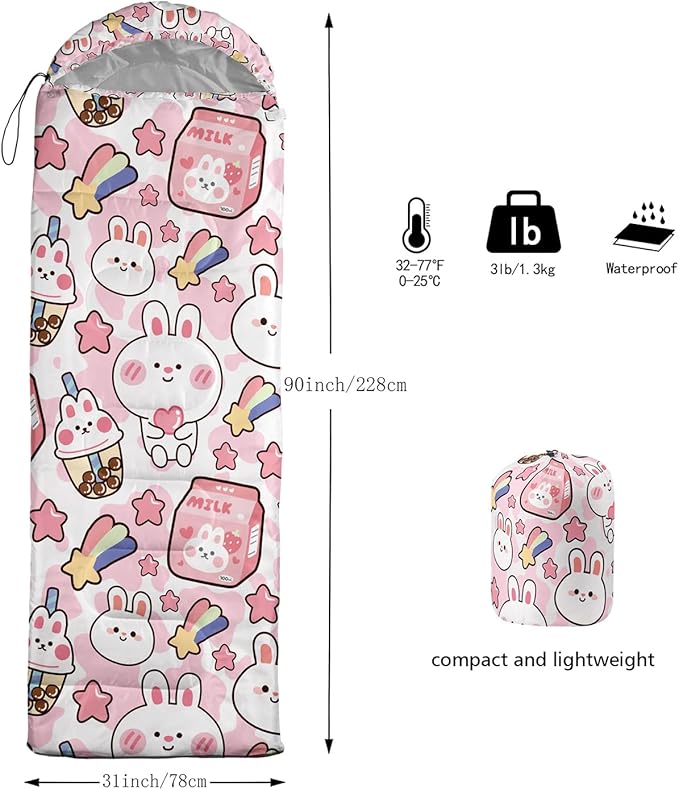 CVHOUSE Camping Sleeping Bags,3 Season Warm & Cool Weather,Lightweight,Waterproof Sleeping Bags for Adults & Kids,Traveling,and Outdoors,Camping Gear Equipment