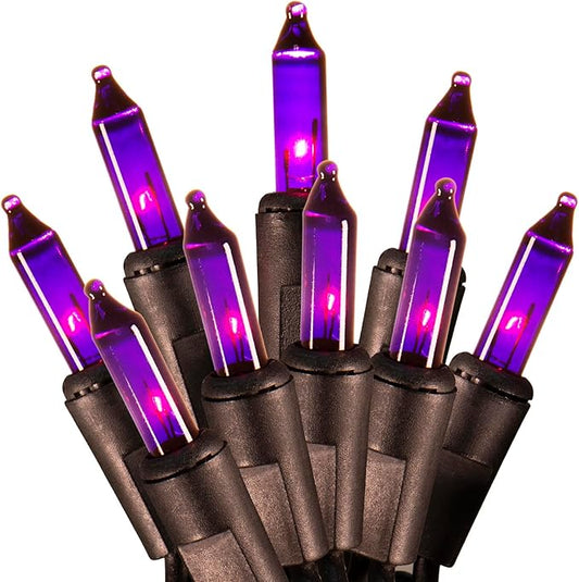 Halloween Decorations Purple String Lights, 21FT Halloween String Lights of Mini Lights, 100 Count Purple Lights Indoor Plug in Outdoor Tree Decorations Party Yard Décor