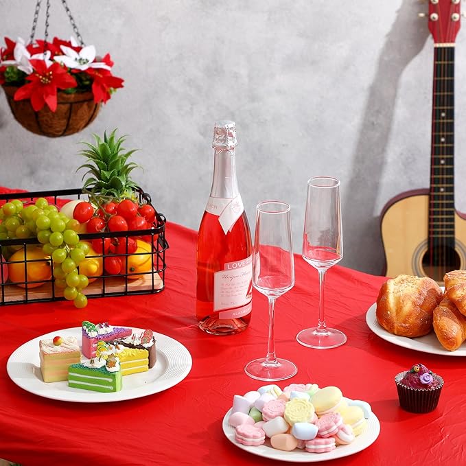 Irenare 3 Pcs Picnic Table and Bench Fitted Tablecloth Cover for 6 Ft Table 30 x 72 Inch Vinyl Fitted Elastic Edges Waterproof Wipeable Tablecloth for Indoor Outdoor Picnics Patio Camping (Red)