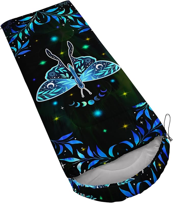 AILONEN Pink Lovely Rabbit Sleeping Bag for Girls Kids Adults,Warm and Cool Weather,Lightweight,Waterproof Backpacking,Cartoon Flowers Printed Bunny Sleeping Bag for Camping