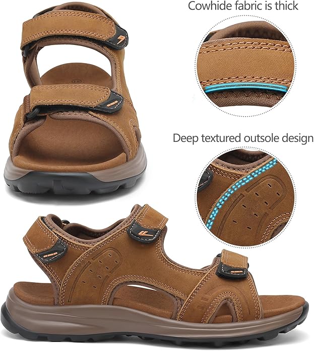 FLARUT Men's Sport Sandals Outdoor Hiking Sandal Open Toe Walking Sandals for Summer Beach Water Shoes