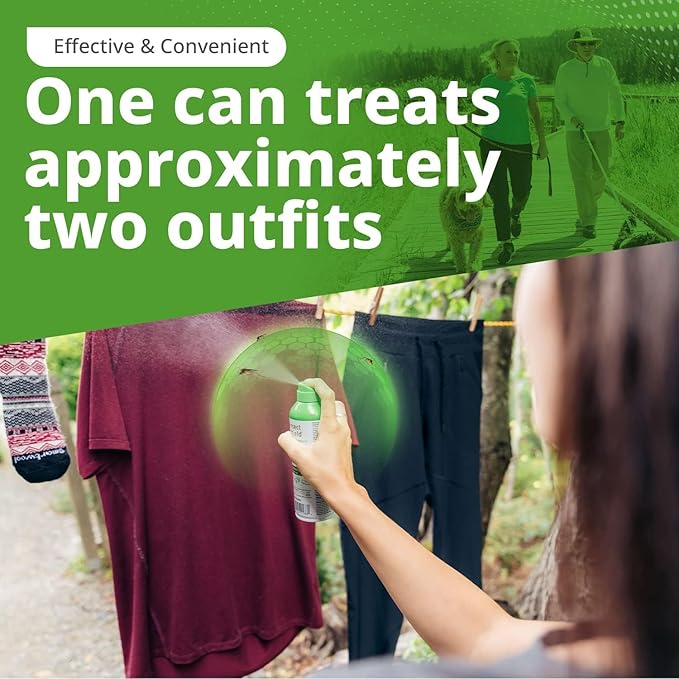 Premium Permethrin Spray - Tick, Flea, Fly, Mosquito, Chigger, Spider & Bed Bug Repellent for Clothing, Gear, Furniture, & Tents, Last up to 60 Days, Clear, 6 Oz Aerosol