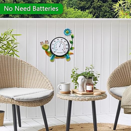 Indoor Outdoor Thermometer, Snail Wall-Mounted Thermometer Waterproof for Patio Garden Yard & Living Room, No Battery Needed