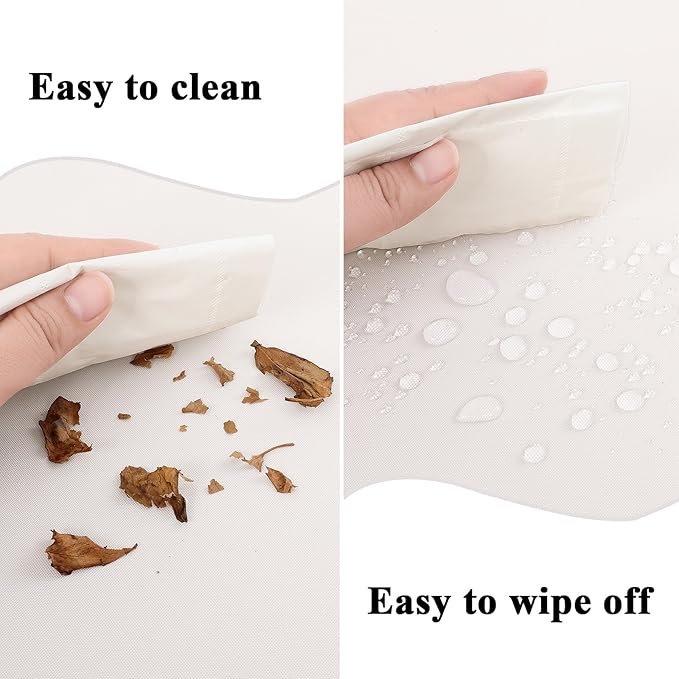 Outdoor Chair Cushions Set of 2, Waterproof Foam Patio Seat Cushions with Ties for Garden Sofa & Dining Furniture, 3-Year Color Fastness, 16x17x2 Inch, Beige