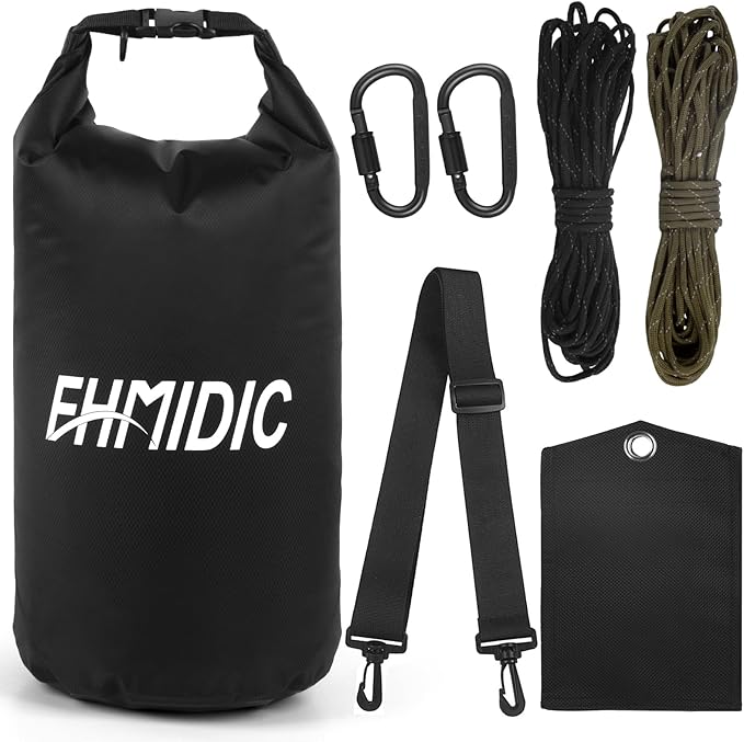 Fhmidic Bear Food Bag Hanging System, Easy to Throw Bear Bag Kit for Camping with a 10L Waterproof Bear Bag Backpacking, Survival Utility Rope, Carabiner