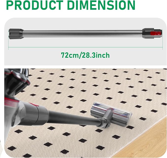 Replacement Extension Wand Tube Quick Release Compatible with Dyson V15 V11 V10 V8 V7 Vacuum Accessories Parts, 28.7in Extension Cleaner Attachment for Home Office Black