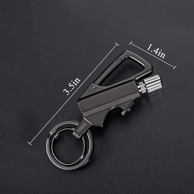 YUSUD Permanent Match, Flint Fire Starter Never Ending Match Keychain Lighter with Bottle Opener, Forever Waterproof Matches Strike Anywhere, Survival Cool Lighters for Camping