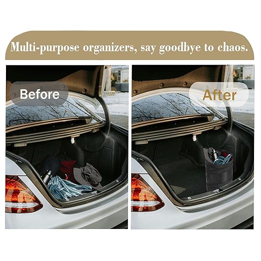 Ginsco 4 Gallons New Leakproof Car Trash Can, Large Trash Can Pop-up Collapsible Hanging Car Trash Bin, Waterproof PEVA Liner Open-Top Garbage Can for Cars Home Office Camping