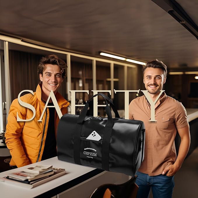 Fireproof Waterproof Duffel Bag,Fire And Waterproof Document Storage，Security code lock multiple protection，perfect travel companion.