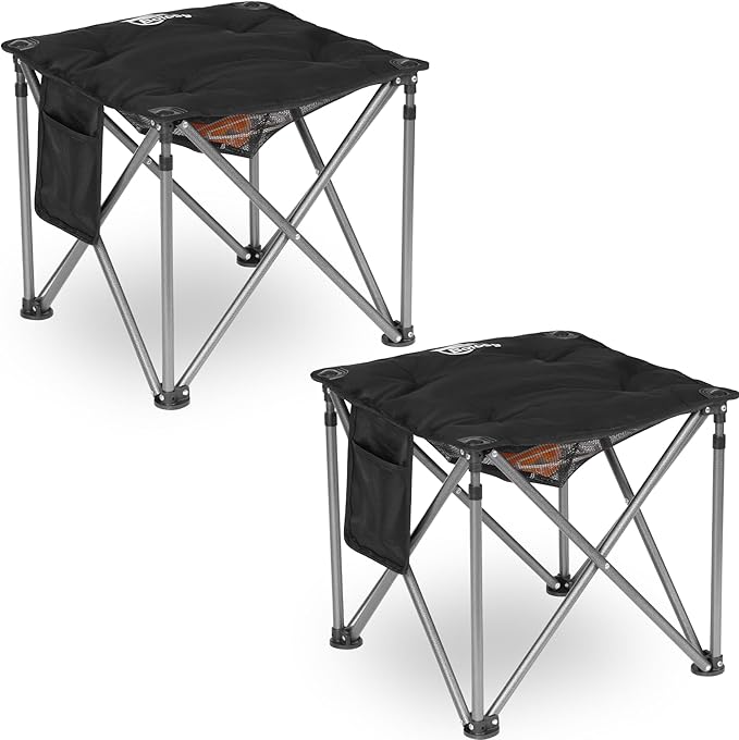 2 Pack Camping Stool Oversized Camping Foot Stool Ottoman Padded Camping Chair Foot Rest 450 lbs Heavy Duty Camp Stool Foldable Footrest