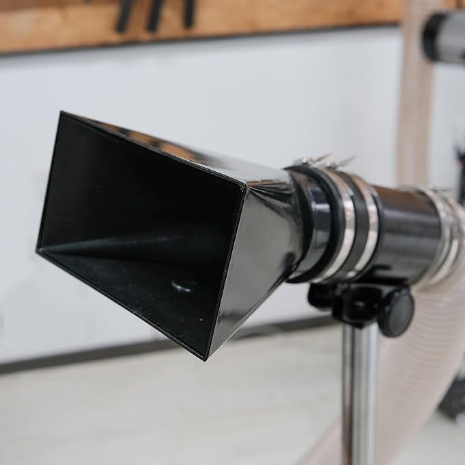 Deluxe Variable Height Dust Extraction Hood with Flexible Rubber Cuff for Interchangable Dust Hood.