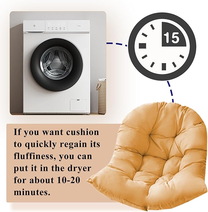 Thickened Hammock Swing Chair Cushion, Hanging Basket Seat Cushion Pillow, Soft Hanging Egg Chair Back Cushions Pads, for Indoor and Outdoor Garden Offices - Thickened Version