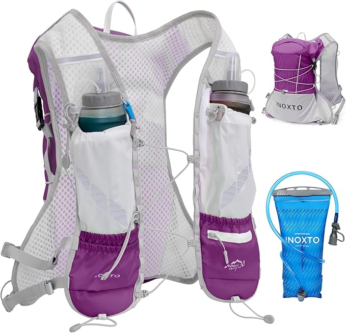 Running Hydration Vest Backpack, Lightweight Water Backpack with 1.6L Water Bladder Daypack for Women Men,Adjustable Running Vest Pack for Trail Running Hiking Cycling Race Marathon