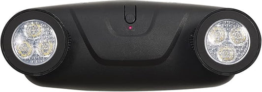 TANLUX LED Emergency Lights with Battery Backup, Adjustable Two Head Commercial Emergency Lights, UL Listed, AC 120/277V, Hardwired - 1 Pack(Black)