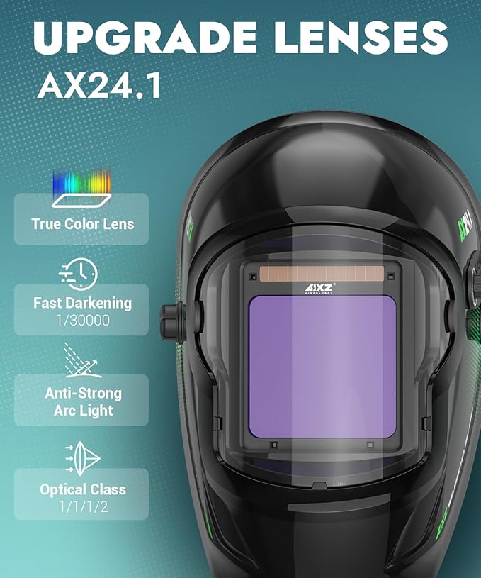Welding Helmet True Color,Large Viewing Screen Auto Darkening Welding Hood with 4 Arc Sensor Shade 4-5/5-9/9-13 for MIG TIG MMA GRINDING Welder Helmet