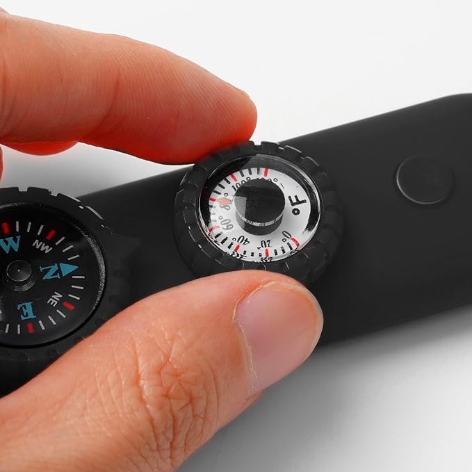 Emergency Survival Safety Whistle，Whistle for Kids with Lanyard,Compass,Thermometer,Ideal for Kayaking, Boating, Hiking, Camping, Climbing