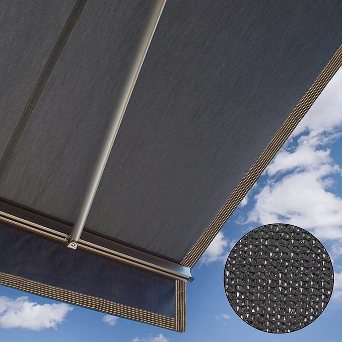 winemana 70% Black Shade Cloth, 12 x 8 FT Durable Mesh Tarp with Grommets, Resistant Garden Sun Shade Netting with Taped Edge for Plant Cover, Greenhouse, Patio, Tomatoes, Chicken Coop, Barn Kennel