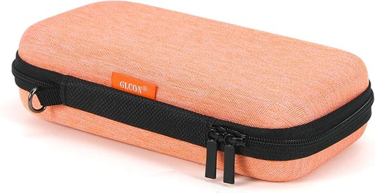 Light-Orange Small Carrying Case Universal Travel Case for Sandisk, Samsung SSD, Earbuds, Cable, Hard Disk, MP3 Player - Portable Storage Pouch Bag - Shockproof Electronic Accessories Organizer