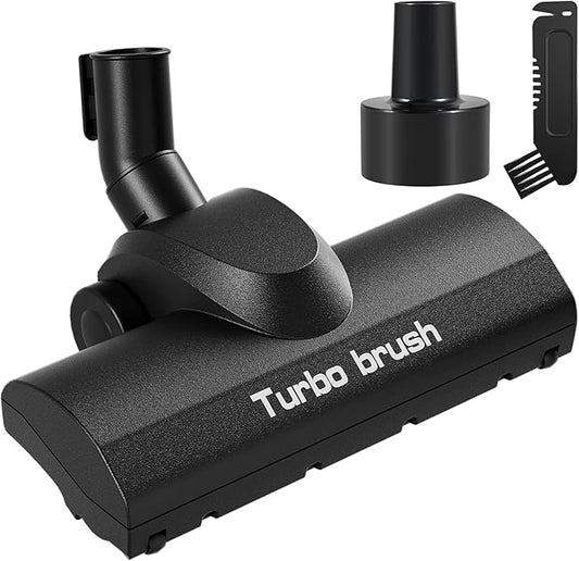 Turbo Floor Brush Vacuum Attachment, Compatible with 1 1/4" and 2 1/2" Shop Vac Wet Dry Vacuum Cleaners, Pet Hair Removal for Carpets and Hardwood Floors