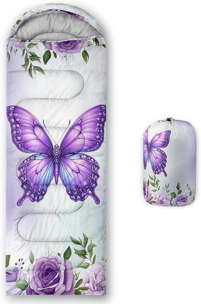 HOSIMA Dear Hunting Pattern Cold Weather Sleeping Bags for Adults,Black Light Weight Sleeping Bags for Kids Adults,WaterProof Sleeping Bags for Outdoors Hiking.