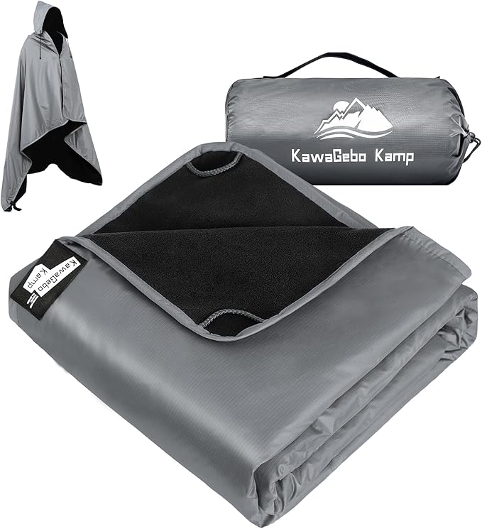 Fleece Waterproof Outdoor Blanket - Windproof Stadium Blanket for Camping, Picnics, and Sports Stay Dry and Comfortable 80"x 58"