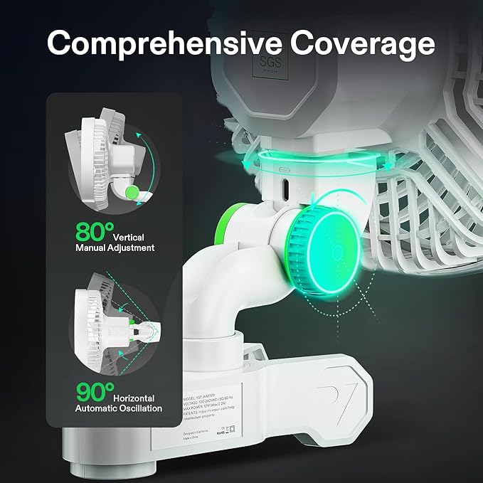 VIVOSUN AeroWave E6 Grow Tent Fan 6”, EC Motor, Smart Wifi Control, US Patented Auto Oscillating Clip fan, Weatherproof IP-54, Strong Airflow but Quiet for Hydroponic Ventilation Circulation, 1-Pack