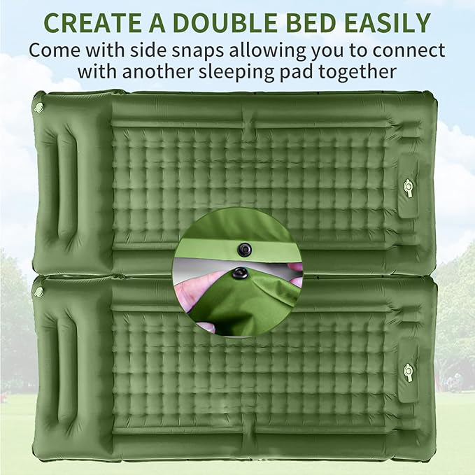 78in x 29in x 5in Camping Sleeping Pad, Upgraded Durable Waterproof Compact Traveling Air Mattress, Built-in Foot Pump, Ultralight Inflatable Sleeping Mat for Backpacking, Hiking