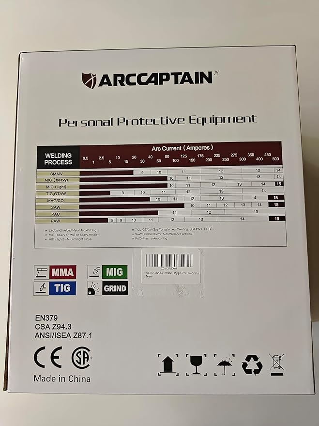 ARCCAPTAIN Auto Darkening Welding Helmet, 1/1/1/1 Top Optical Clarity Welder Helmet, 4 Arc Sensor 1/25000s Response Time True Color，Color06