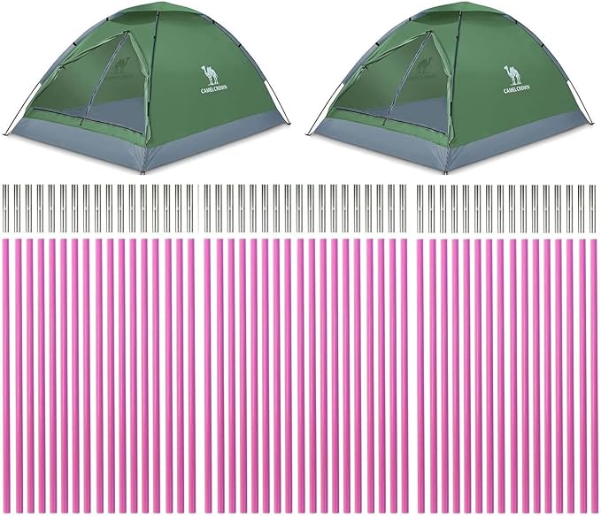 DIY Tent Pole, Replacement Tent Pole, Greenhouse Hoops,Telescopic Rod,Long Approximately 52ft, Diameter - 6.5mm,36 Pack, for Hiking Camping Backpacking Tent