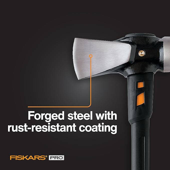 Fiskars 8 lb. Splitting Maul - 36" Shock-Absorbing, Comfort Grip Handle - Rust Resistant Forged Steel Blade - Wood Splitter Maul for Hardwood - Split Wood for Campfires - Bushcraft Gear