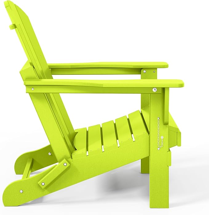 WestinTrends Malibu 2 Piece Set Outdoor Folding Poly Adirondack Chair, Lime
