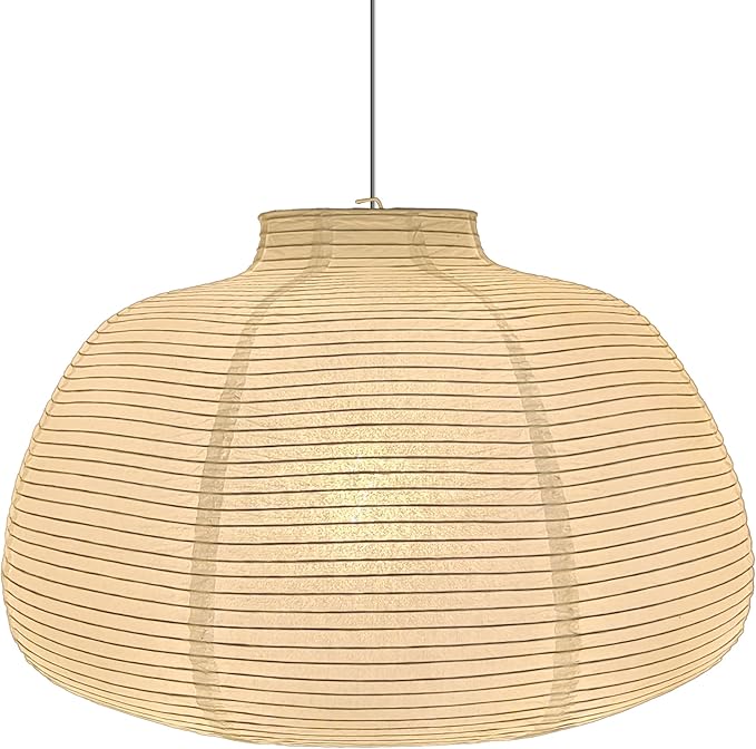 (17.72Inch) Medium Paper Lamp Shade, White Pomegranate Paper Pendant Lamp Shade, Handmade Foldable paper lantern for Indoor Ceiling Lighting Decor