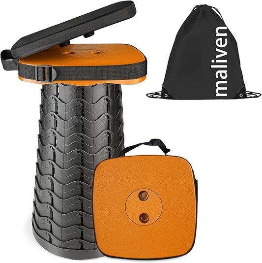 Foldable Camping Stool with Cushion, Portable Folding Stool with Nylon Bag, Collapsible Stool for Adults Portable, Max Load 550 LB