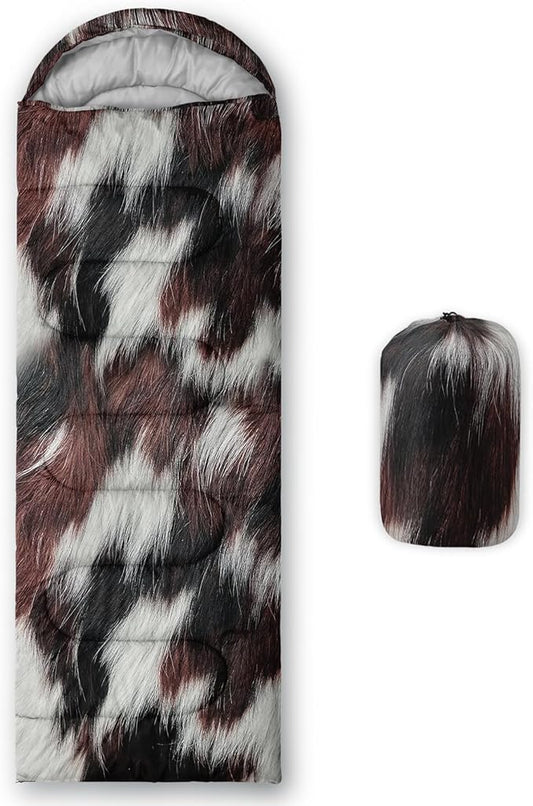 Sleeping Bags for Adults and Kids，3D Printing Camping Sleeping Bag for Girls Boys Lightweight Waterproof Cold/Warm 3-Season，Outdoor Travel with Compression Bags