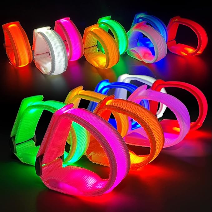 M.best 32pcs LED Light Up Bracelets Glow Flashing Wristbands Glow in The Dark Party Supplies for Wedding, Raves, Concert, Camping,Sporting Events, Party
