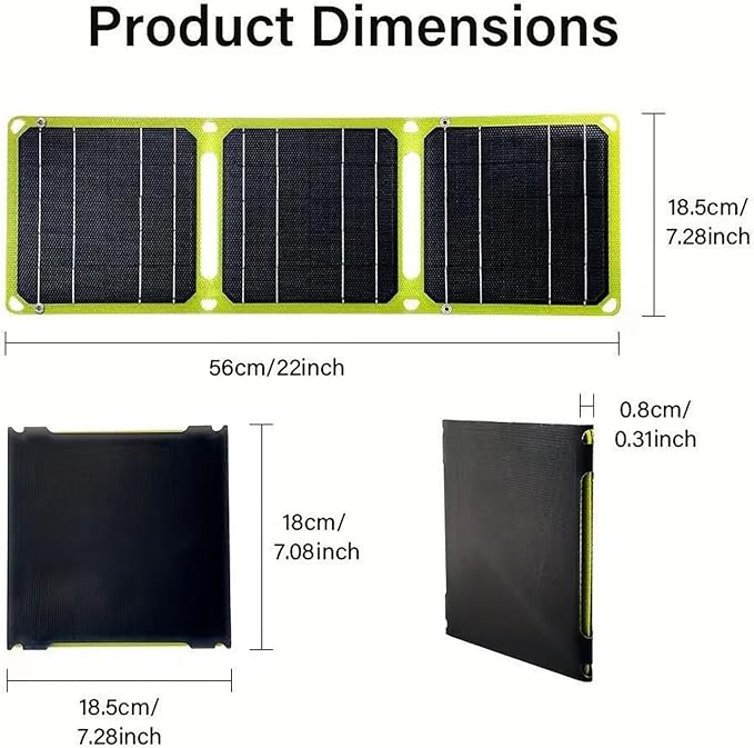 10W Portable Solar Panel, Small Foldable Solar Charger with USB-C Tybe-C Outputs Compatible with Cell Phone Tablet, IP67 Waterproof for Camping, Hiking, Backpacking