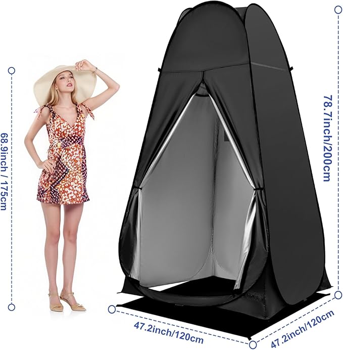 Pop Up Privacy Shower Tent, Outdoor Portable Changing Tent Camping for Camping Beach Toilet Shower Bathroom Changing Room Sun Shelter with Window with Carry Bag
