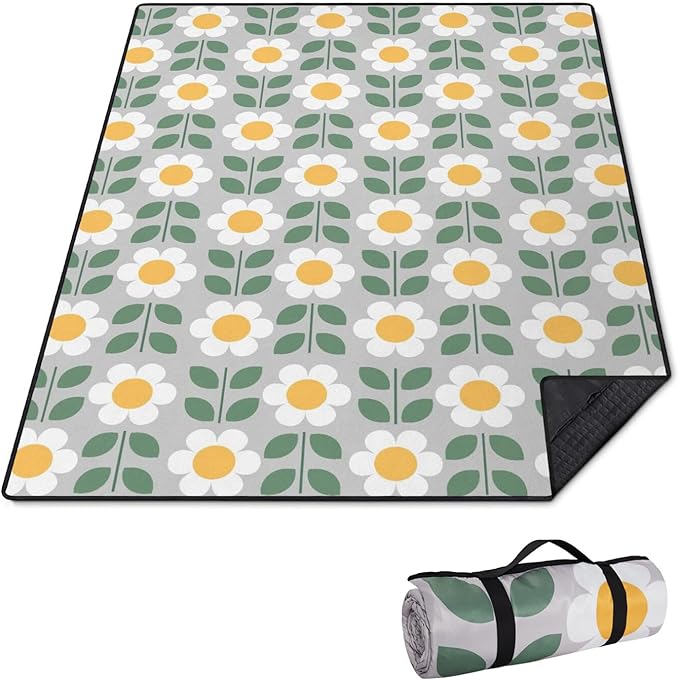 Extra Large Picnic Outdoor Blanket 60''x80'' Waterproof and Sandproof Picnic Mat for Beach Foldable Camping Accessories for Grass Lawn Park