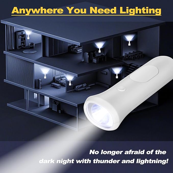 4 in 1 Emergency Lights for Home Power Failure, 3 Pcs Rechargeable LED Flashlight Plug in Wall, Automatic Turn-On Power Outage Night Light Flashlight for Hurricane Preparedness Items