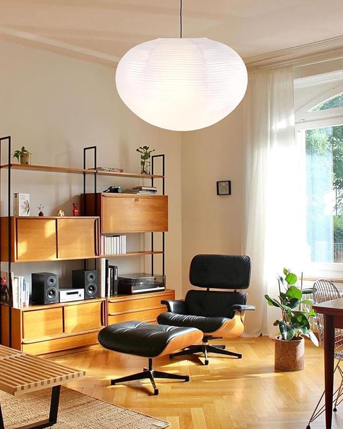 White Rice Paper Lanterns, 20.87" Large Hanging Paper Lantern Lamp, Chinese/Japanese Paper Lantern Pendant Light for Home Decor Ceiling Lampshade(1 Pack)