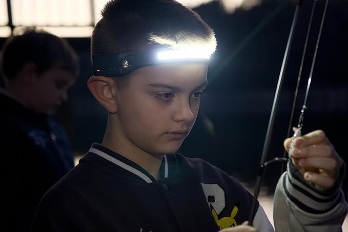 Tactical Headlight - 230° Wide Beam LED Tactical Headlamp, Rechargeable USB-C Headlight with Motion Sensor, 350 Lumens, IPX4 Waterproof, Lightweight Head lamp for Camping Essentials, Hiking, Running