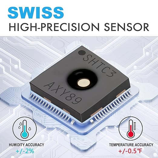 Indoor Outdoor Thermometer Wireless Weather Station Inside Outside Thermometers Hygrometer Monitor,with 330ft Range Remote Sensor, Battery Powered Backlight Display