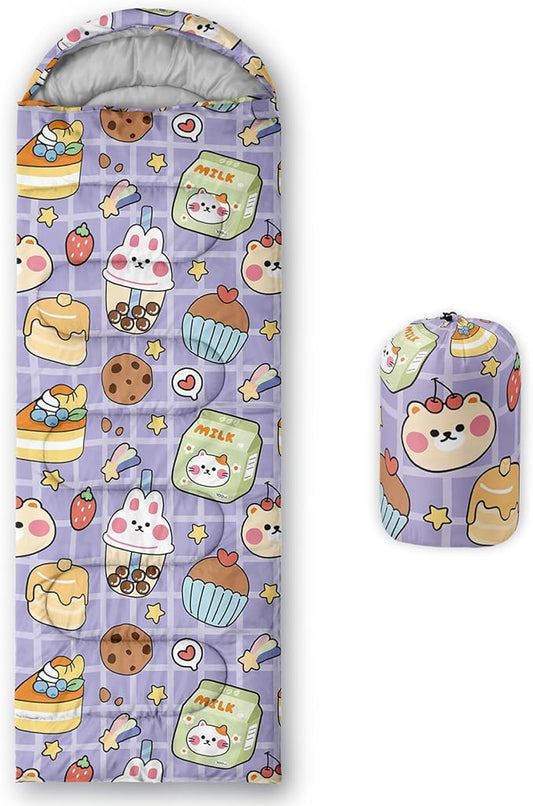 QOOMO Camping Sleeping Bags,3 Season Warm & Cool Weather,Lightweight,Waterproof Sleeping Bags for Adults & Kids,Traveling,and Outdoors,Camping Gear Equipment