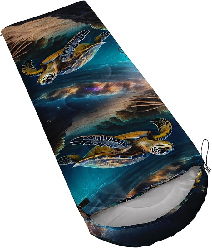 AILONEN Blue Glowing Basketball Sleeping Bag for Kids Boys,Warm and Cool Weather,Lightweight,Waterproof Backpacking,City Theme Ball Sports Sleeping Bag for Camping