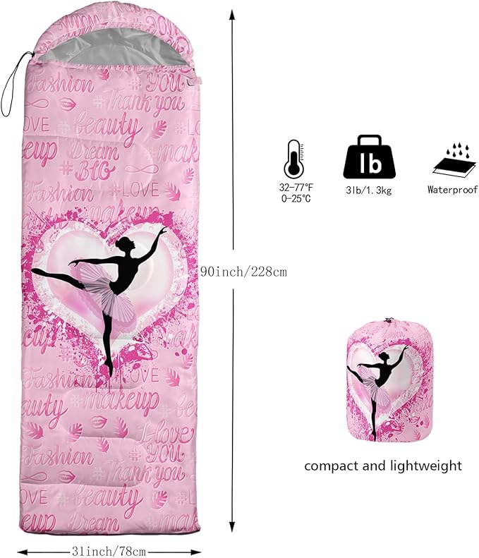 QOOMO Camping Sleeping Bags,3 Season Warm & Cool Weather,Lightweight,Waterproof Sleeping Bags for Adults & Kids,Traveling,and Outdoors,Camping Gear Equipment